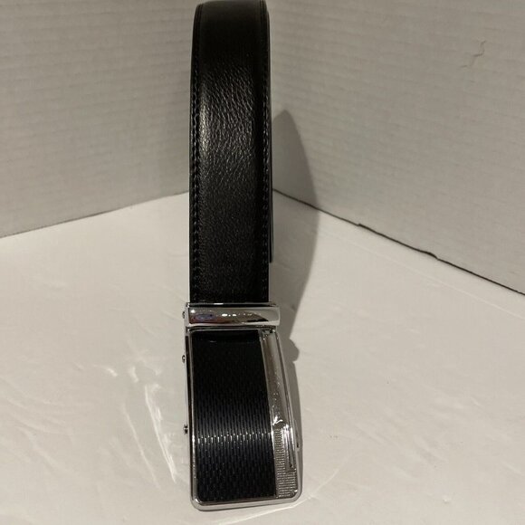 Genuine Leather Mens Ratchet Belt Belts Mens Adjustable Automatic Buckle Large - Picture 1 of 9